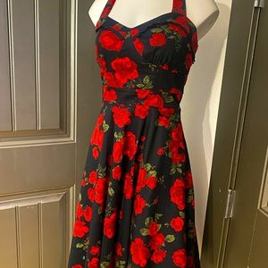 Black and red floral 50’s dress